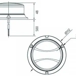 LED vilkur, 112×48 mm 2