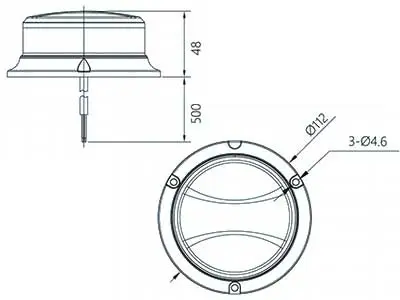 LED vilkur, 112×48 mm 2