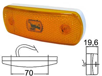 SIM LED ääretuli, 104×36 mm, kollane, 12-24 V