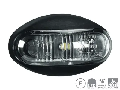 SIM LED ääretuli, 59×36 mm, valge, 12-24 V