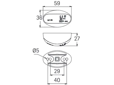SIM LED ääretuli, 59×36 mm 2