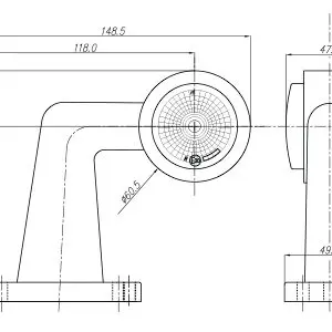 WAS LED ääretuli, vasak, 126×149 mm 2