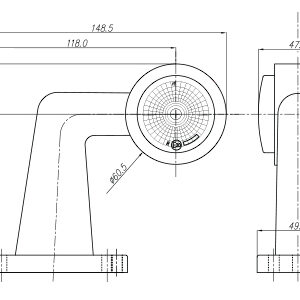 WAS LED ääretuli, parem, 126×149 mm 2