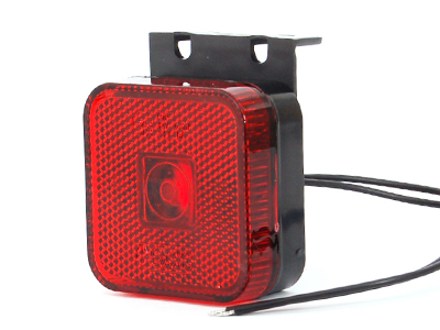 WAS LED ääretuli, 65×65 mm, punane, 12-24 V