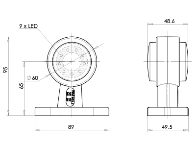 WAS LED ääretuli, 98×89 mm 3
