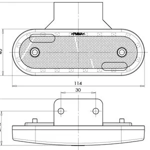 WAS LED ääretuli, 114×40 mm, kollane, 12-24 V 4
