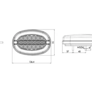 WAS LED tagatuli, 136×91 mm 4