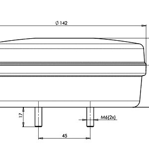 WAS LED tagatuli, 142×60 mm 3