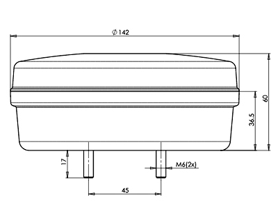 WAS LED tagatuli, 142×60 mm 3