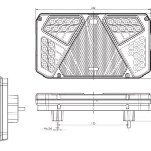 WAS LED haagise tagatuli, parem, 242×134 mm 3