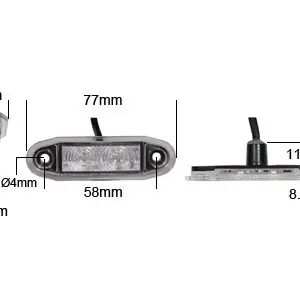 LED ääretuli, 77×23 mm 2