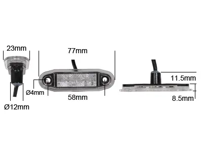 LED ääretuli, 77×23 mm 2