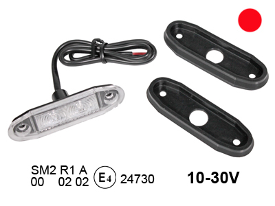LED ääretuli, 77×23 mm, punane, 10-30 V