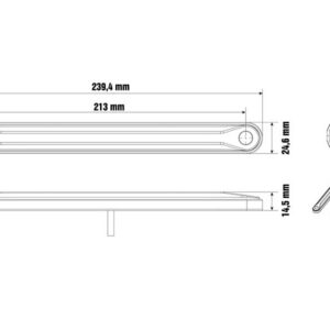 Optibeam LED-positsioonituli, Dark Phantom, 1.76 W, 239×25 mm 3