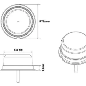 Optibeam LED-positsioonituli, Dark Phantom, 1.44 W, 70×58 mm 3