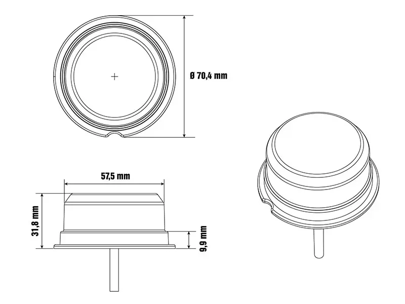 Optibeam LED-positsioonituli, Dark Phantom, 0.96 W, 70×58 mm 3