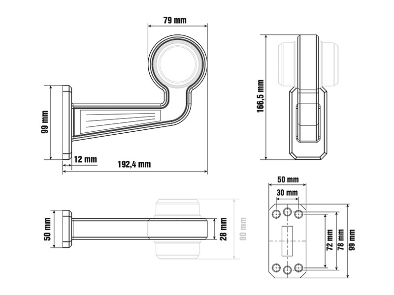 Optibeam painduv kinnitusjalg 90°, large arm 90° 2