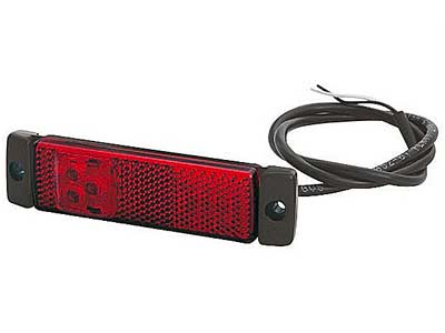 LED ääretuli, 130×32 mm, punane, 12-24 V