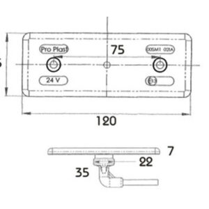 Proplast LED ääretuli, 120×45 mm 3