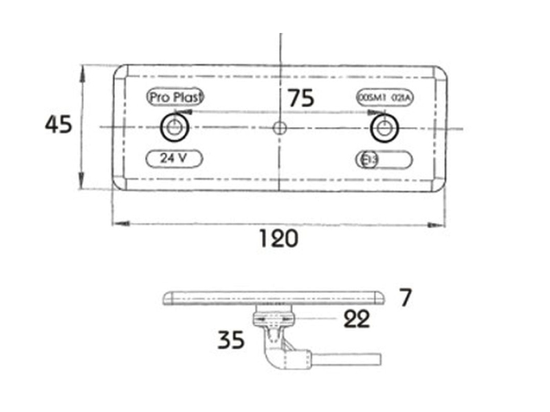 Proplast LED ääretuli, 120×45 mm 3