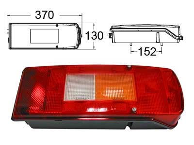 Truck-Lite tagatuli, parem, 370×130 mm