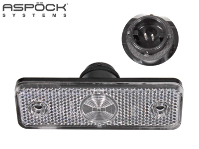 Aspöck LED ääretuli, Flatpoint I LED, 96×31 mm, valge, 24 V