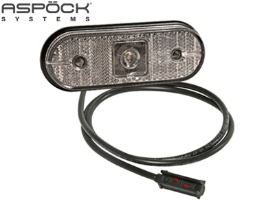 Aspöck LED ääretuli, Unipoint I LED, 119×44 mm, valge, 24 V