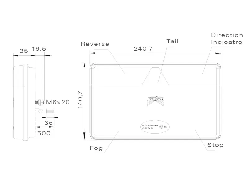Aspöck LED haagise tagatuli, Multiled II, parem 2