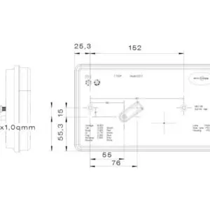 Aspöck LED haagise tagatuli, Multiled II, parem 3