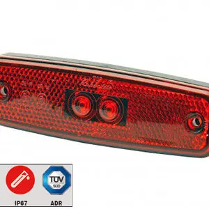 Truck-Lite LED ääretuli, 124×38 mm, punane, 12-24 V