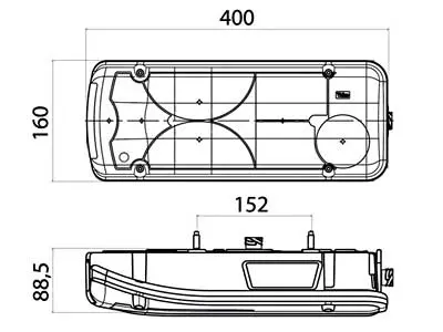 Vignal tagatuli, LC8, 400×160 mm, 12-24 V 3