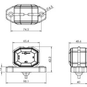 LED ääretuli, valge-punane, 24 V 3