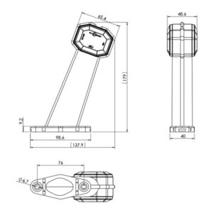 LED ääretuli, valge-punane, 24 V, 1608-6703 3