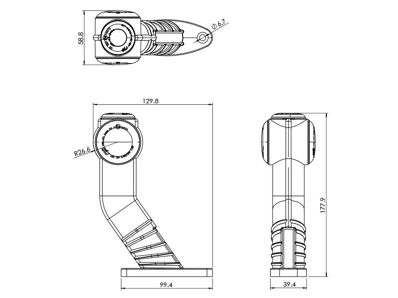 LED ääretuli, valge-punane-kollane, 12-24 V 3
