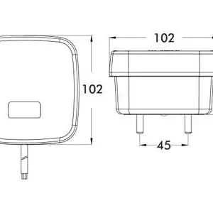 Proplast LED tagatuli, PRO SQUARE 3F 2