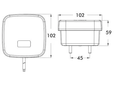 Proplast LED tagatuli, PRO SQUARE 3F 2