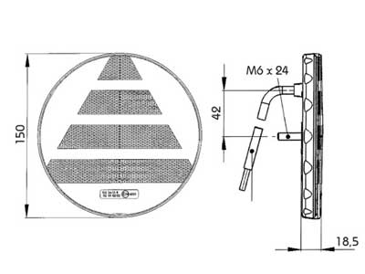 Proplast LED tagatuli, Pro-Disc, 12-24 V, 1608-6766 2