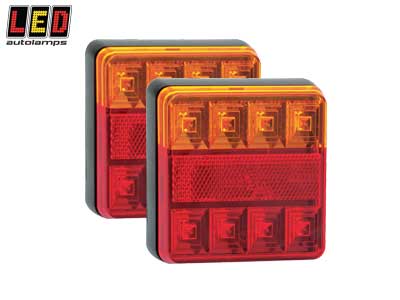 LED Autolamps LED tagatulede paar, 2 kpl, 100×100 mm, 12 V, 1614-101BAR2