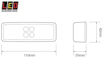 LED Autolamps LED ääretuli, 110×40 mm 2