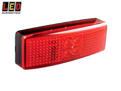 LED Autolamps LED ääretuli, 110×40 mm, punane, 12-24 V