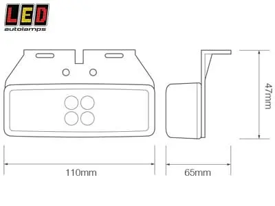 LED Autolamps LED ääretuli, 110×47 mm 2