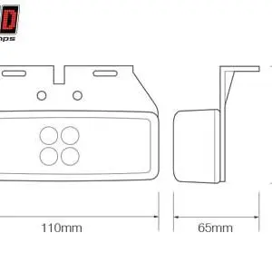 LED Autolamps LED ääretuli, 110×47 mm, valge, 12-24 V, 1614-1491WM2P 2