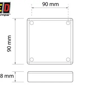 LED Autolamps LED tagatuli, 90×90 mm 2
