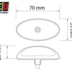 LED Autolamps LED ääretuli, 70×35 mm, 12-24 V 2