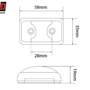 LED Autolamps LED-külje suunatuli, Cat. 5, 58×35 mm, kollane, 12-24 V, 1614-58CAME 2