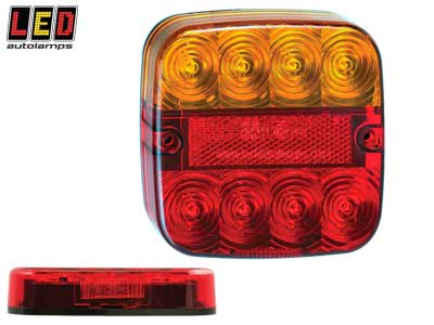 LED Autolamps LED tagatuli, 107×107 mm, 12 V, 1614-99AR