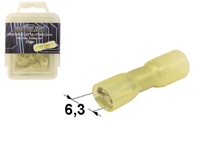 Autoline termokahanev juhtmeots 6.3mm, kollane, 1880361