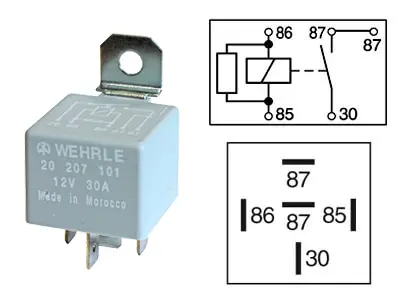 Wehrle lülitusrelee, vastuksella, 12 V