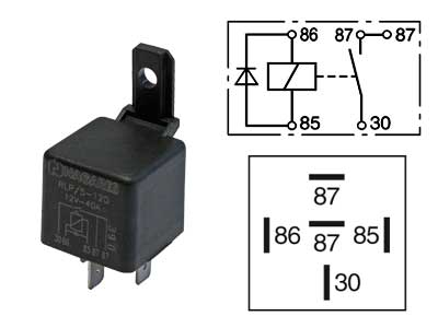 Mahle lülitusrelee, diodilla, 12 V