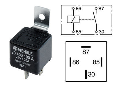 Wehrle lülitusrelee, 24 V, 20400100